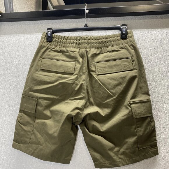 NEW HUGO BOSS Men’s Structured Cotton Drawstring Shorts Olive Green Size S - Picture 5 of 10